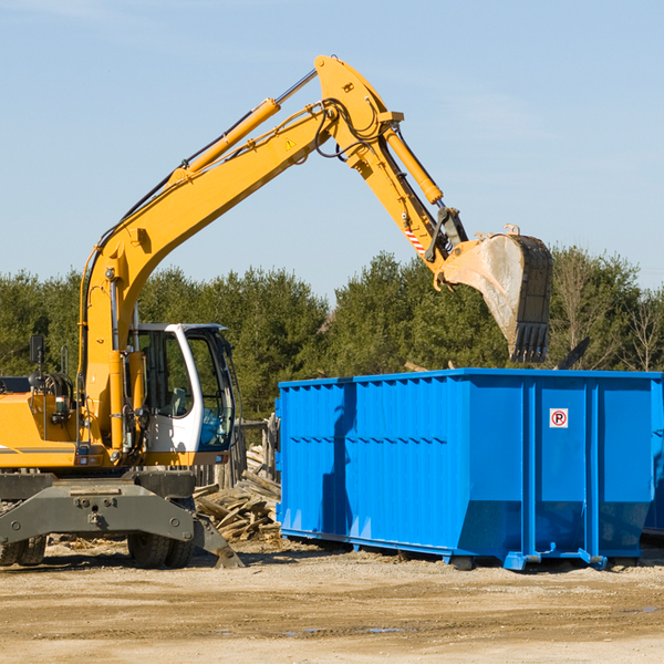 are there any restrictions on where a residential dumpster can be placed in Blue Mound